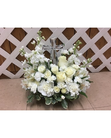 Crystal Cross Flower Arrangement