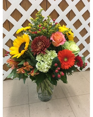Fall Vase Flower Arrangement