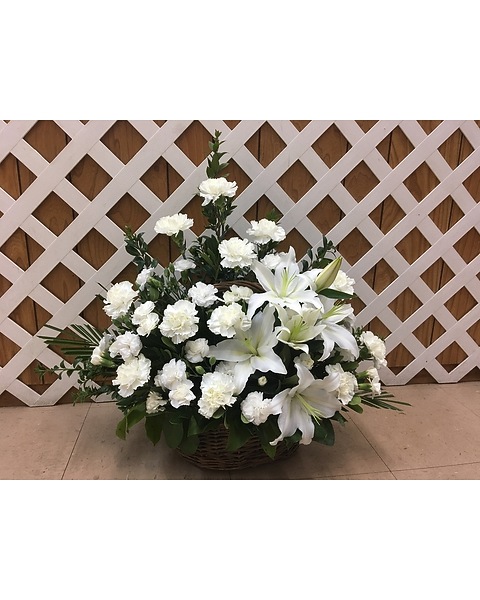Peaceful White Lily Basket in Purcellville VA - Purcellville Florist