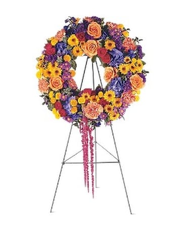 Celebration Wreath Flower Arrangement
