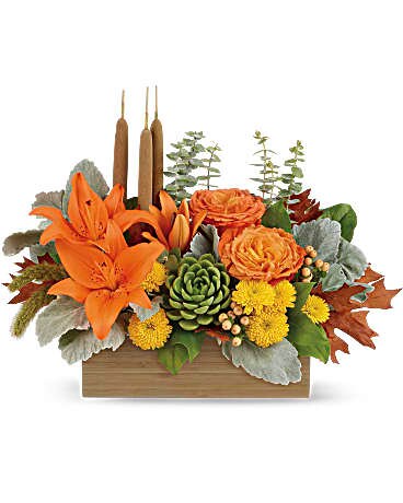 Teleflora's Fall Bamboo Garden Flower Arrangement