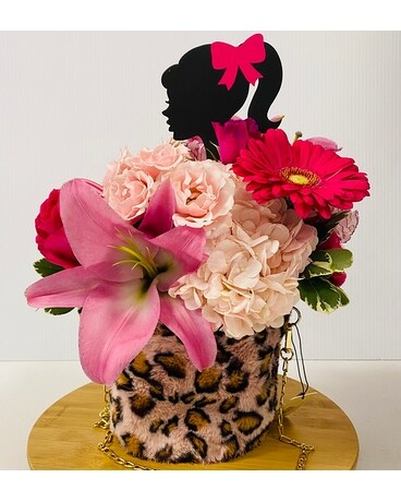 Barbie leopard bucket bag Flower Arrangement