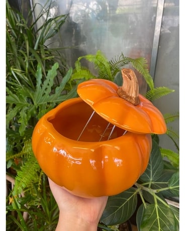 Orange Pumpkin Flower Arrangement