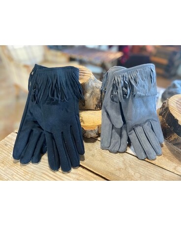 Suede Fringe Gloves Flower Arrangement