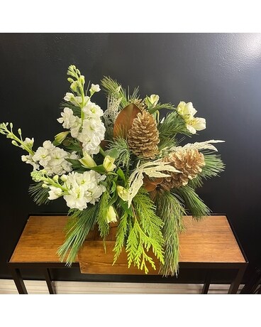 Guilded Evergreen Elegance Flower Arrangement