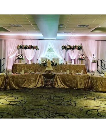 Pink & Gold Headtable Flower Arrangement