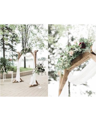 Burgundy & White Ceremony Wedding Arrangement