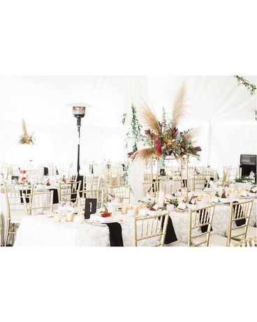 Autumn Pampas Grass Centrepiece Wedding Arrangement