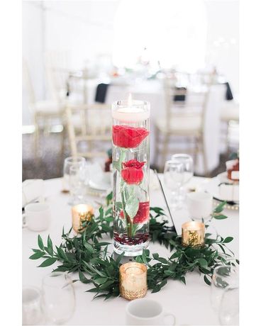 Red Rose Centrepiece Wedding Arrangement