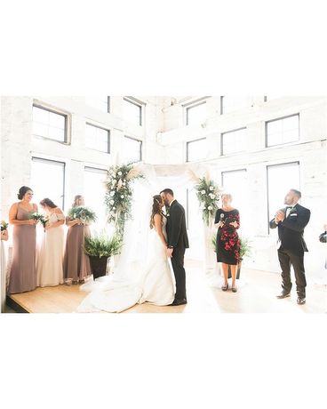 White, Greenery & Pampas Grass Ceremony Wedding Arrangement