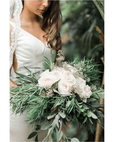 White & Greenery Bouquet Wedding Arrangement