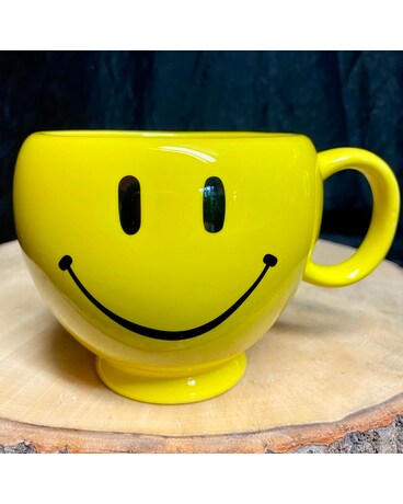 Designer’s Choice: Happy Face Mug Flower Arrangement