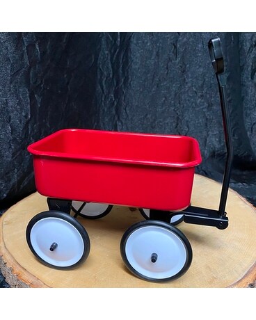 Designer’s Choice: Little Red Wagon Flower Arrangement
