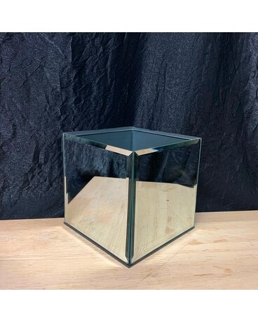 Mirrored Cube-Modern Holiday Centerpiece Flower Arrangement