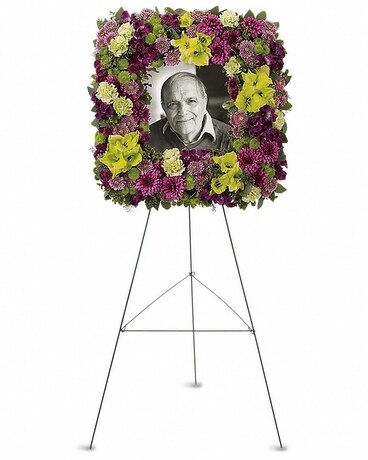 Mosaic of Memories Square Easel Wreath Flower Arrangement