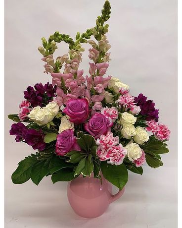 Designers Choice in Pitcher Flower Arrangement