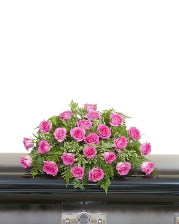 Pink Rose Casket Spray Flower Arrangement