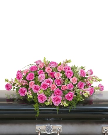 Peaceful Pink Casket Spray Flower Arrangement