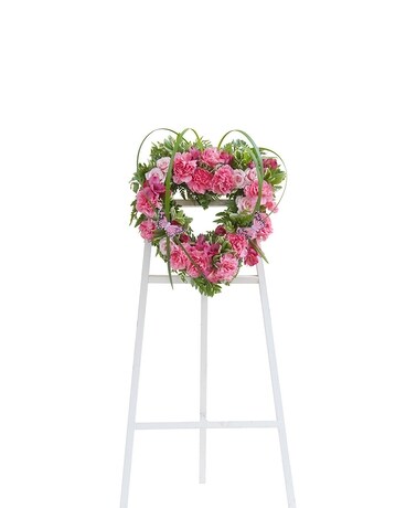 Peaceful Pink Heart Spray Flower Arrangement