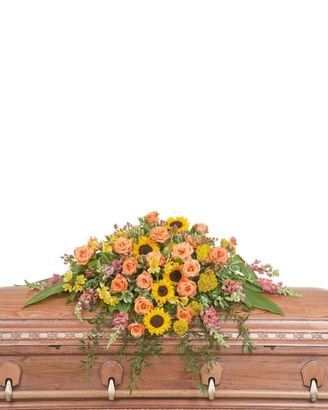 Heaven's Sunset Casket Spray Flower Arrangement