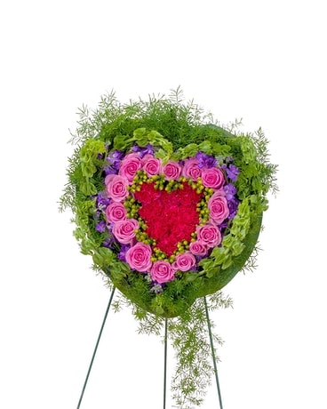 Forever Cherished Heart Flower Arrangement