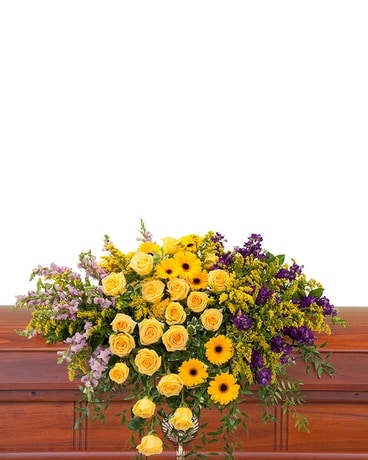Vivid Memories Casket Spray Flower Arrangement