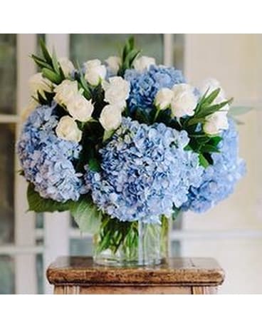 Blue Hydrangea Arrangement Flower Arrangement