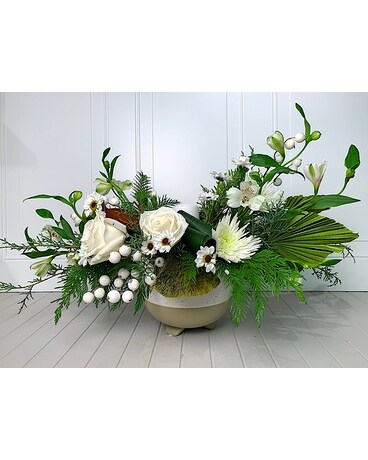 Snow Ball Fight by Pams! Flower Arrangement