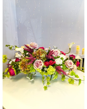 Fairy Pinks Artificial Centerpiece Flower Arrangement