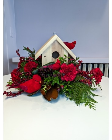 Birds New Home Flower Arrangement