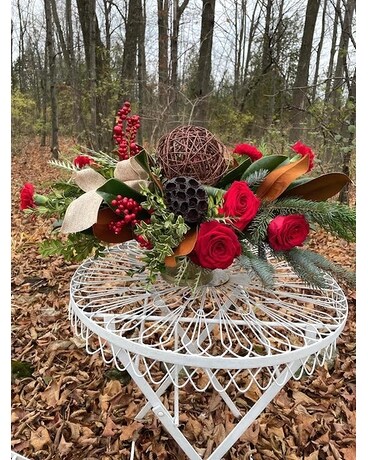 Ruby Radiance Flower Arrangement