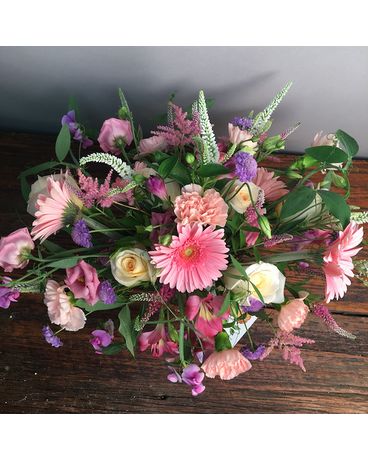 Peeeeenkish Comes IN A GLASS Vase Flower Arrangement