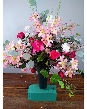 Pink Cone Mix Artificial Flower Arrangement