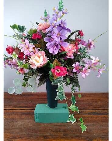 Mixed Artificial Cemetery Flower Arrangement
