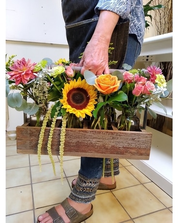 Rustic Garden Box of Flowers by Pam Flowers