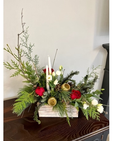Rustic Christmas Flower Arrangement