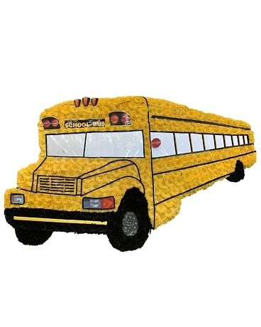 School Bus Flower Arrangement
