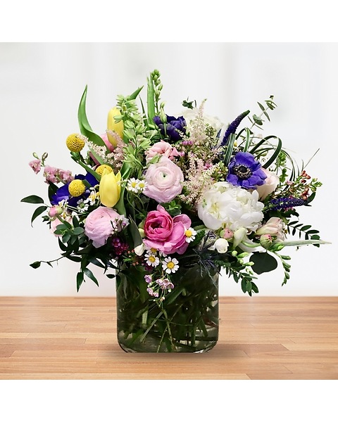 Purple Anemone & Pink Freesias Purple Anemone & Pink Freesias