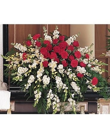 Cherished Moments Casket Spray Flower Arrangement