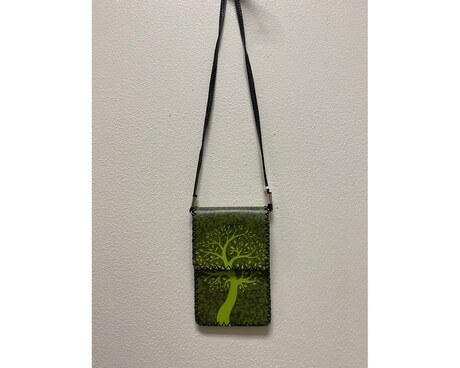 Green Leather Tree Purse Gifts