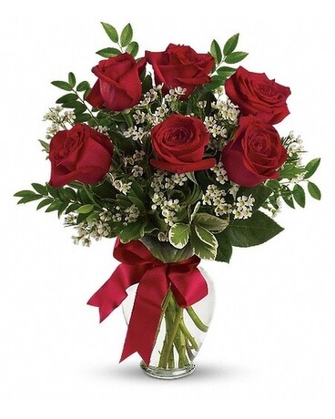 Thoughts of You Bouquet with Red Roses Flower Arrangement
