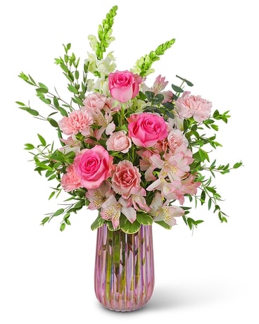 Delightful Pink Garden Flower Arrangement