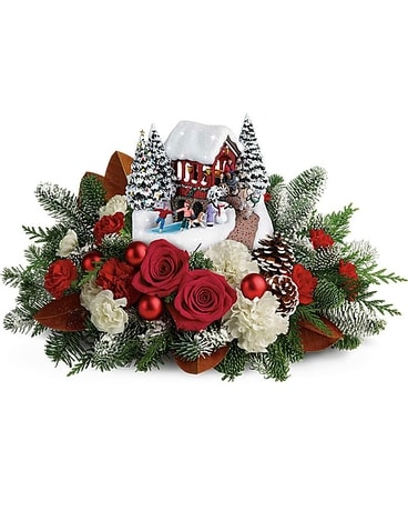 Thomas Kinkade's Snowfall Dreams Bouquet Flower Arrangement