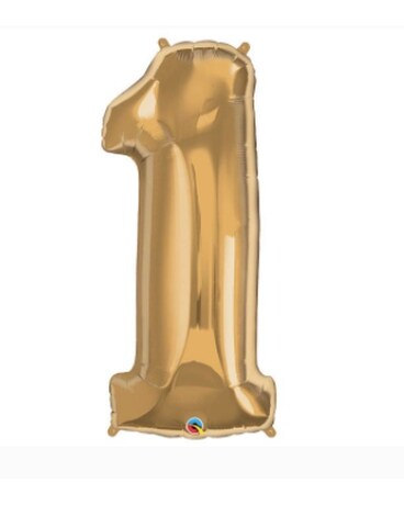 34 Inch Metallic Gold One Balloon Gifts