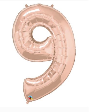 34 Inch Metallic Gold Nine Balloon Gifts