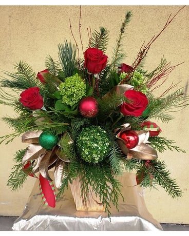Christmas Natural Box Flower Arrangement