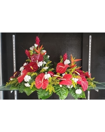 MTF912 Tropical & Spring Flower Urn Spray Flower Arrangement