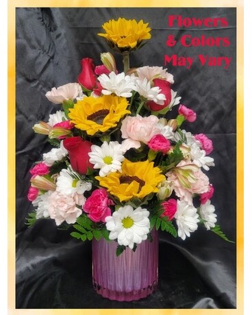 MD04 Rosy Pink Bouq. Flower Arrangement