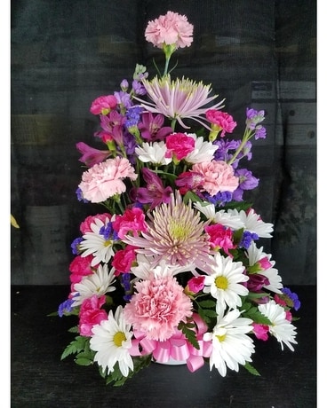 MTF2140 One Sided Mixed Spring Flower Arrangement