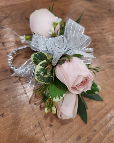 Pink Rose Wristlet Flower Arrangement